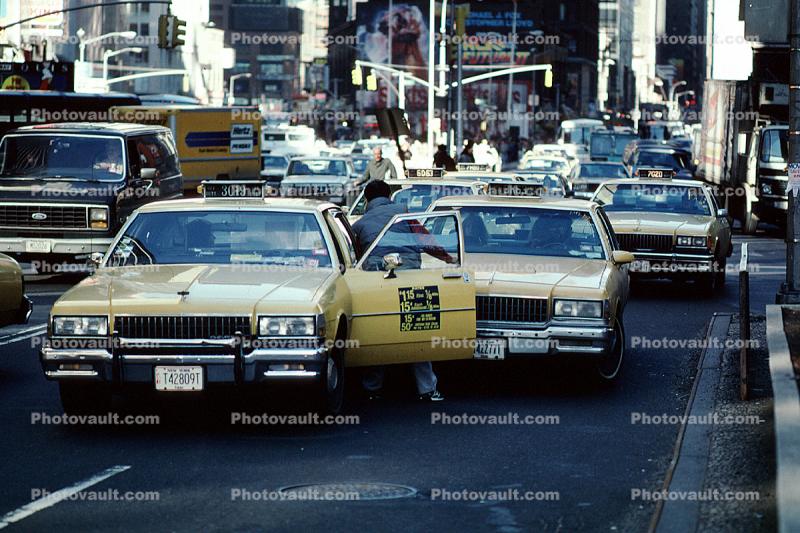 Taxi Cab, Car, Automobile, Vehicle, Sedan, Traffic Jam, Congestion, New York City