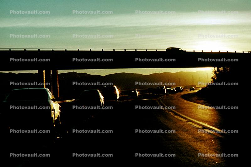 overpass, Vehicle, Car, Sedan, Interstate Highway I-205, Level-C traffic, Highway, Road