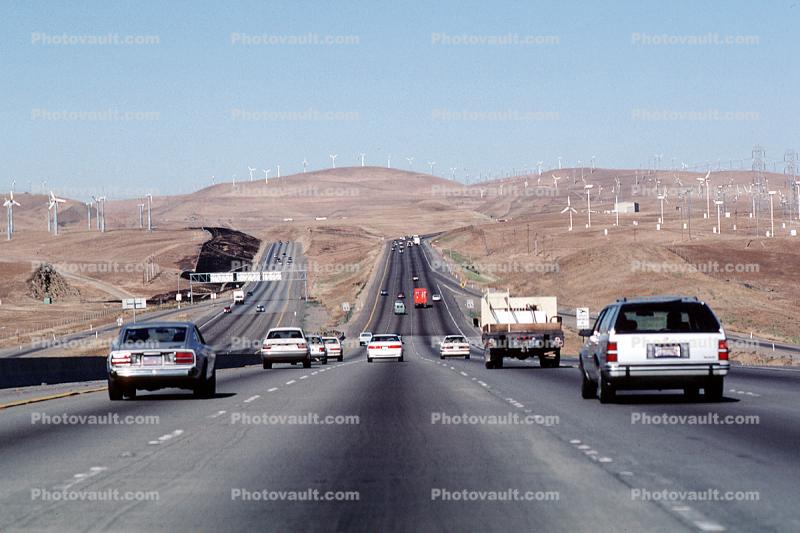 Altamont Pass, Interstate Highway I-580, heading west, traffic
