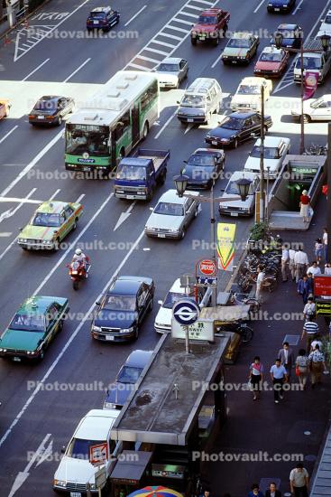 car, automobile, Vehicle, congestion, traffic jam, city street, Ginza District, Tokyo
