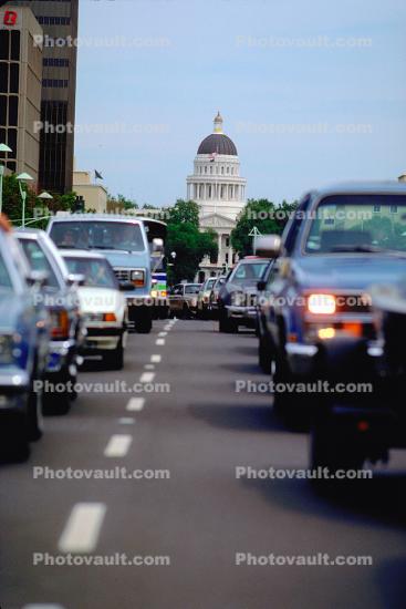 State Capitol, City Street, Car, Automobile, Vehicle