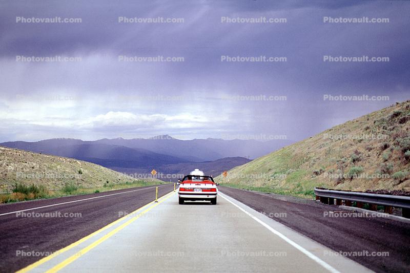 Rain Clouds, Road, Roadway, Highway, Car, Vehicle, Automobile