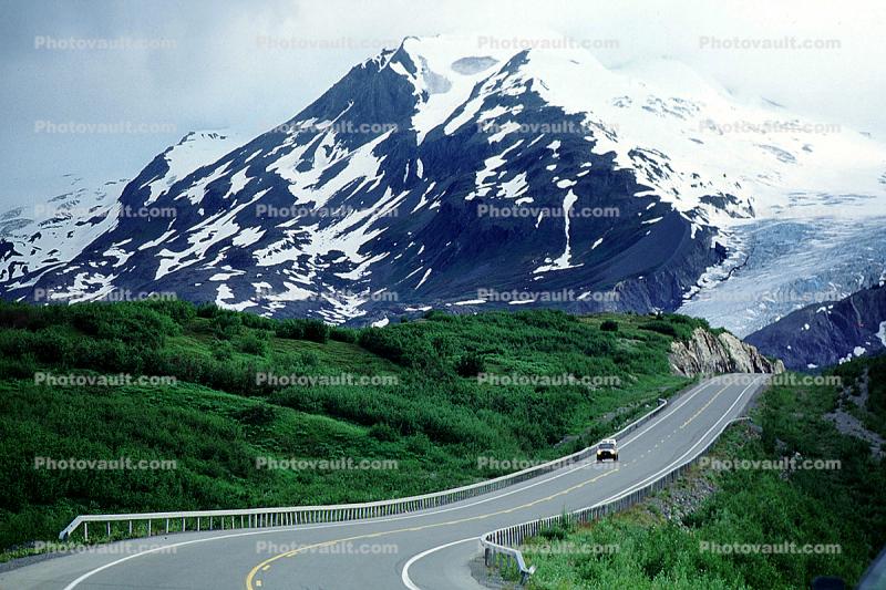 Road, Roadway, Highway 4, Worthington Glacier