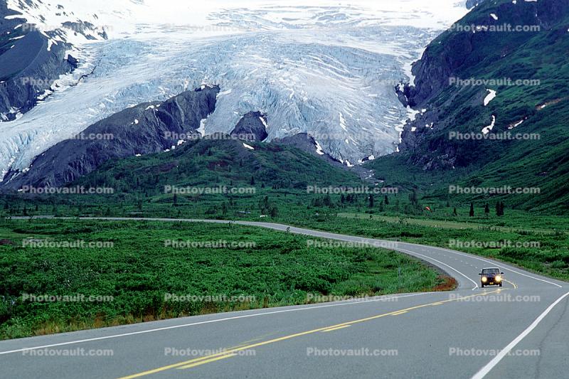 Road, Roadway, Highway 4, Worthington Glacier