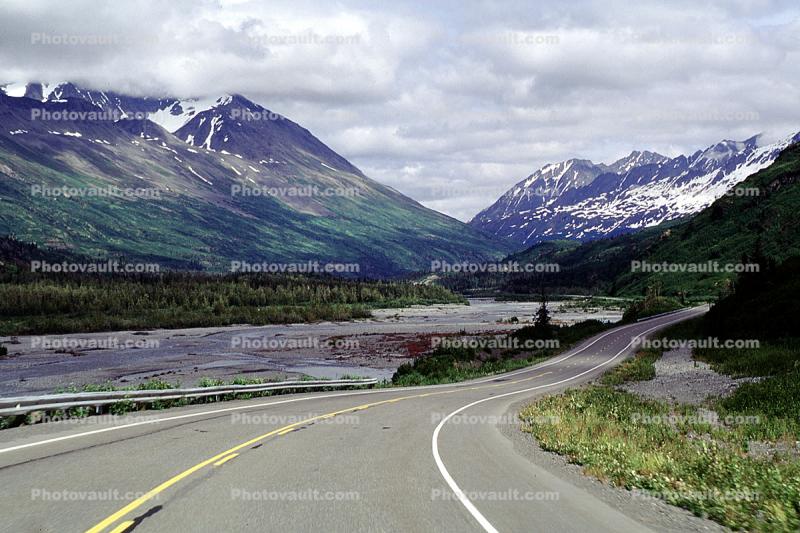 Road, Roadway, Highway 4, near Worthington Glacier