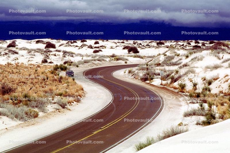 S-curve, Curve, Hwy, Hiway, Hiwy, White Sands National Monument