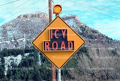 Icy Road, Road, Roadway, Highway, Caution, warning