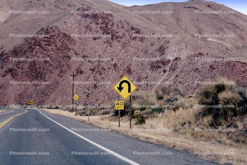 Hard Curve Ahead, Road, Roadway, Highway-89, Utah