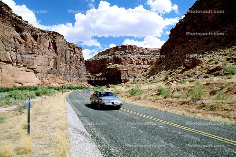 Car, Automobile, Vehicle, Road, Roadway, Highway 128, Castle Valley, east of Moab Utah