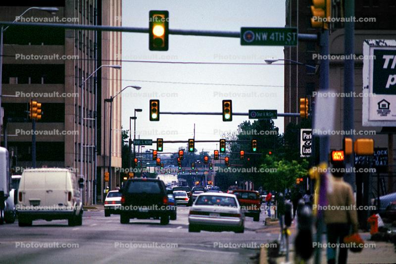 Traffic Signal Lights, city street, Oklahoma City