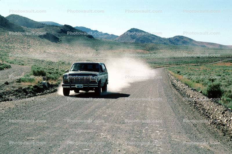 Dirt Road, backlit dust, Car, Vehicle, Automobile, Pyramid Lake Nevada