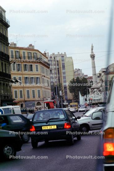 city street, crowded, car, mini, automobile, vehicle, minicar, microcar, Marseille France