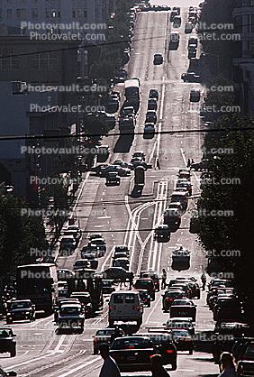 traffic Level-D, California Street, city street, car, sedan, automobile, vehicles