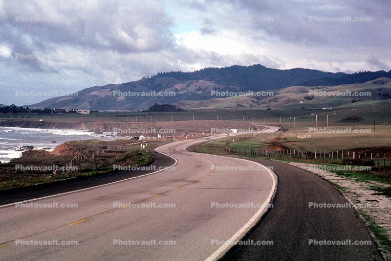 Road, Roadway, Highway, S-Curve, near Cambria, PCH