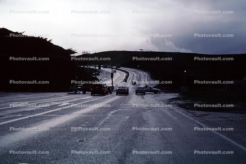 Road, Roadway, Pacific Coast Highway-1, San Mateo County, slide, PCH, car