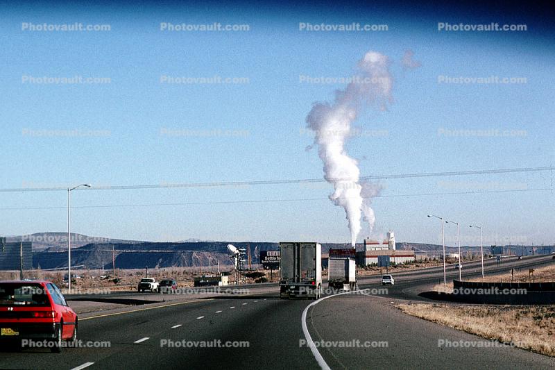 Interstate Highway I-25, Road, Roadway, smoke, cars