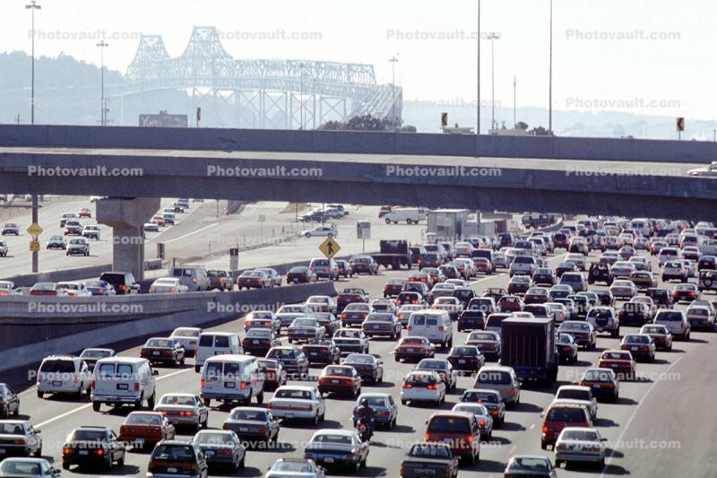 toll plaza, San Francisco Oakland Bay Bridge, traffic jam, congestion, Level-F traffic, Car, Automobile, Vehicle