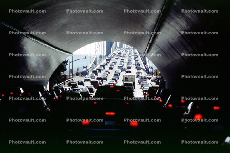 San Francisco Oakland Bay Bridge, Level-F traffic, freeway, Car, Automobile, Vehicle