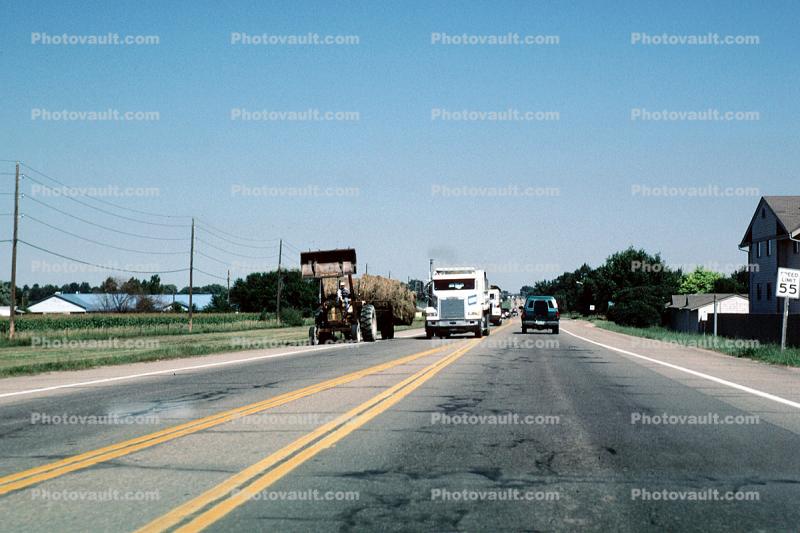 Road, Roadway, Highway, Tractor