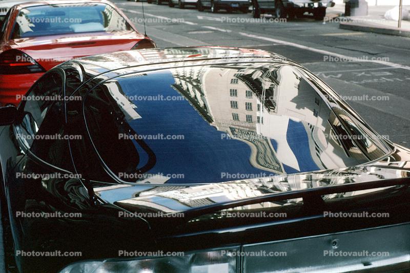 Window Reflection, car, sedan, automobile, vehicle