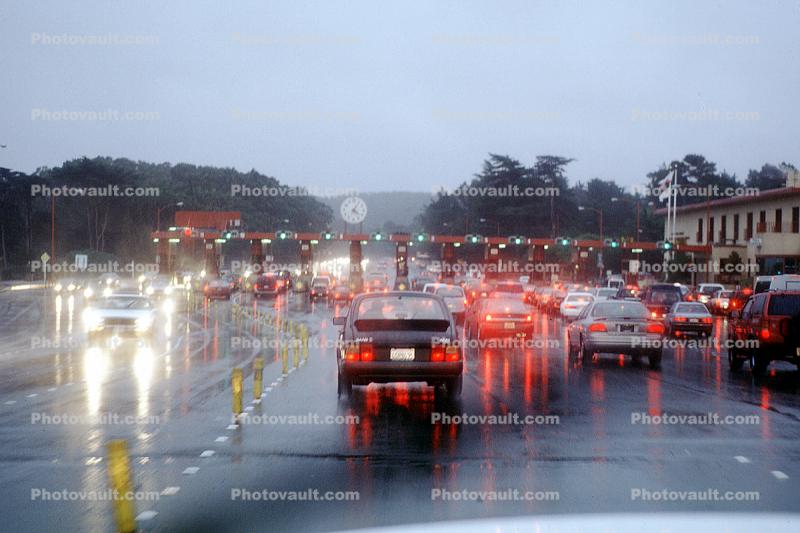 toll booth, Golden Gate Bridge, traffic jam, congestion