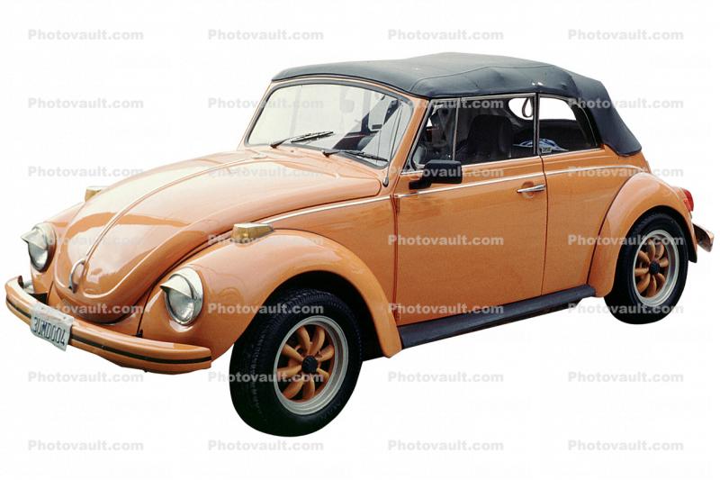 VW cabriolet, Volkswagen-Bug, Volkswagen-Beetle, automobile, vehicle, photo-object, object, cut-out, cutout