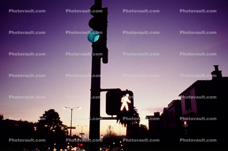 Traffic Signal Light, crosswalk signal, Twilight, Dusk, Dawn