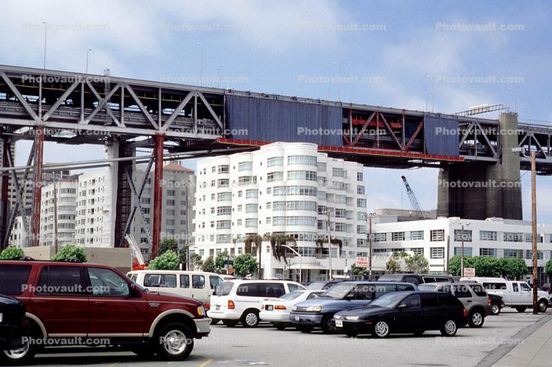 parking lot, San Francisco Oakland Bay Bridge