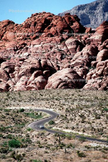 S-Curve Road, rocks, desert