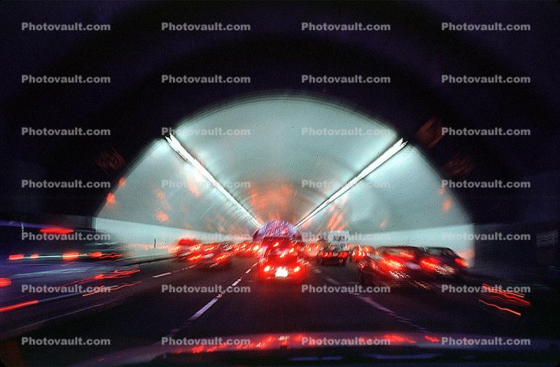 Yerba Buena Island Tunnel, cars, traffic, streaking, blur, motion, speed, car, sedan, vehicle, arch, arc, Portfolio