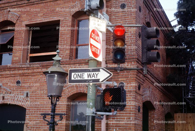 One Way Sign, Stop Light