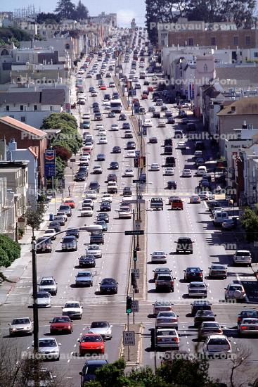19th Avenue and Lincoln Street, level-C Traffic, cars, vehicles, San Francisco