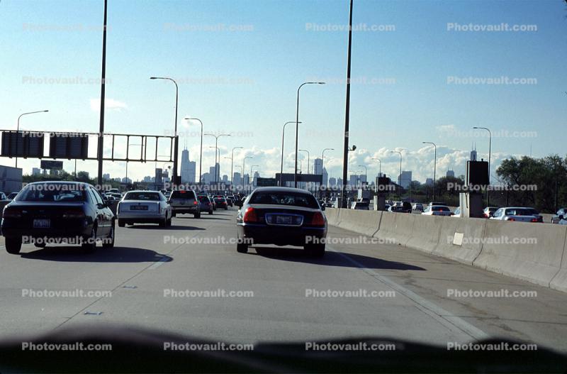 cars, automobiles, vehicles, Road, Roadway, Interstate Highway I-94, skyway, skyline