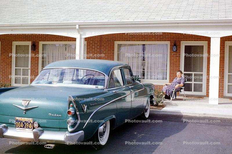 Dodge Royal, car, sedan, Vehicle, Mount Vernon Motor Lodge, motel, 1958, 1950s
