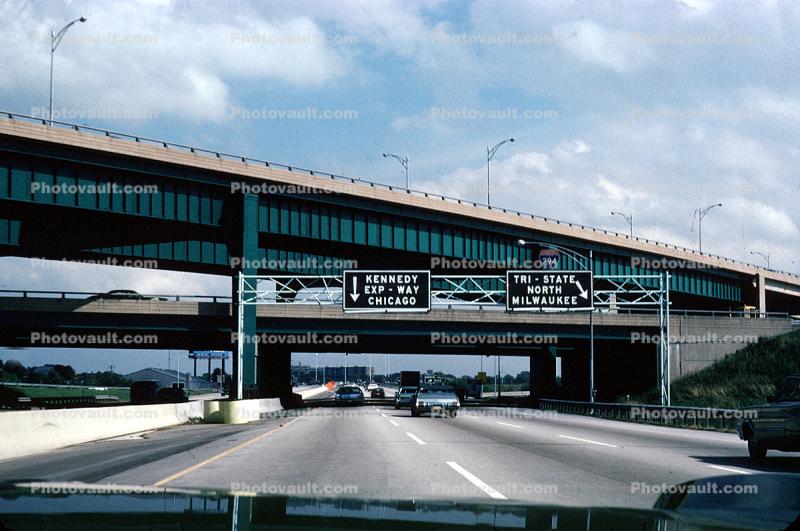 Interchange, Skyway, Highway, Interstate, Road, car, automobile, Vehicle, September 1974, 1970s