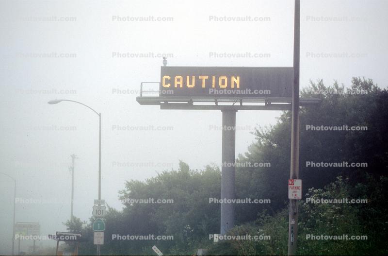Caution, Heavy Fog, Golden Gate Bridge