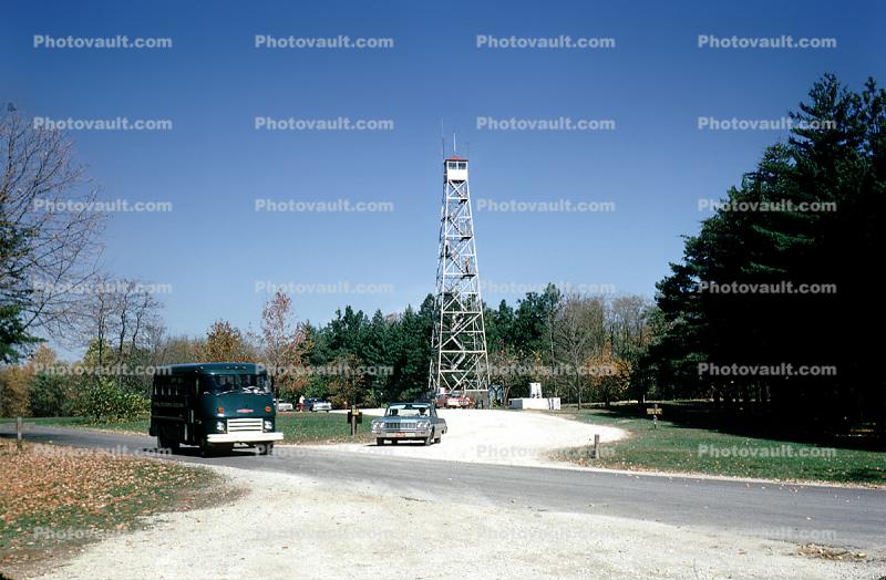 Road, Roadway, Highway, Watchtower, Watch Tower, Panel Van, lookout tower, 1966, Observation Tower