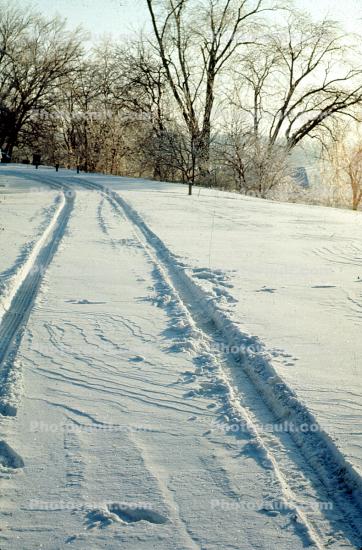snow tracks, Road, Roadway, Highway