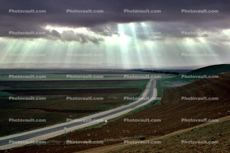 Highway, Freeway, Road, Crepuscular Rays, 1975