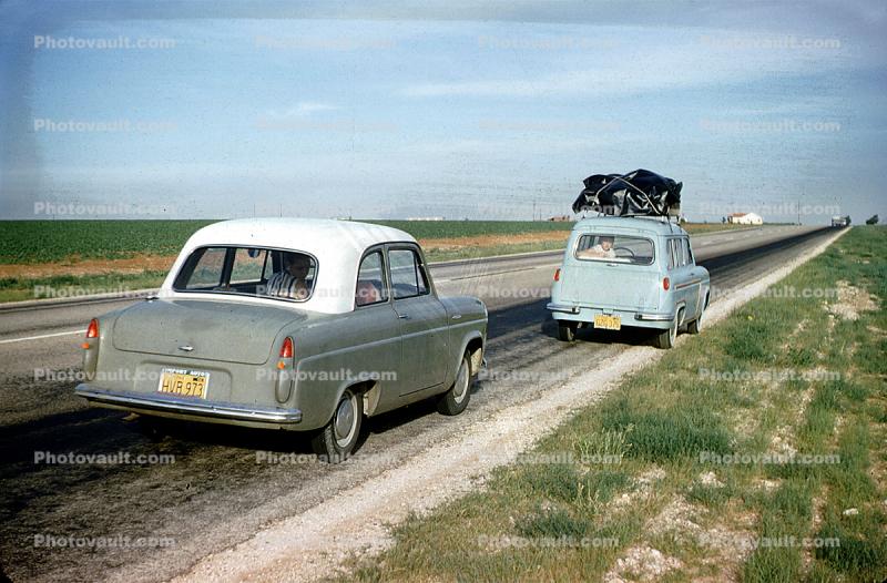 Ford Anglia, Road, Highway, 1950s