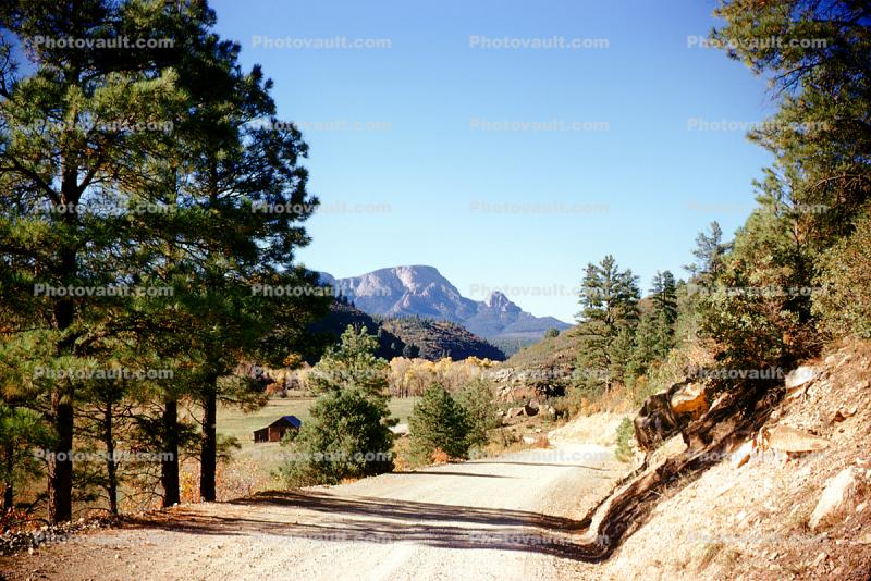 Dirt Road, Highway, unpaved, Hermits Peak, San Miguel County, Sangre de Cristo Mountains, Aspen Trees