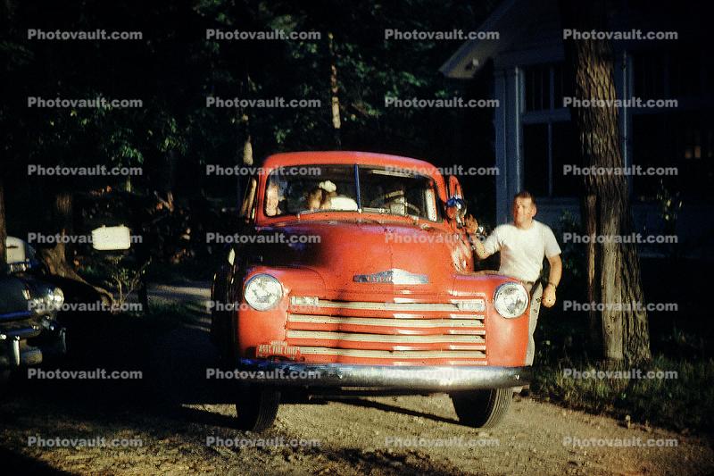 Pick-up Truck, Grill, Chevy, Chevrolet, 1950s