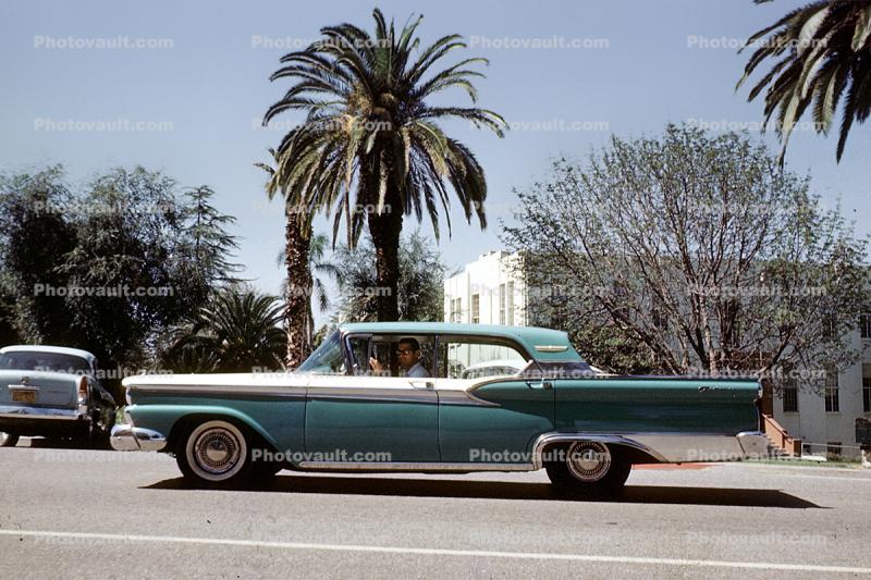 Ford Fairlane, Parked Car, Street, automobile, 1950s