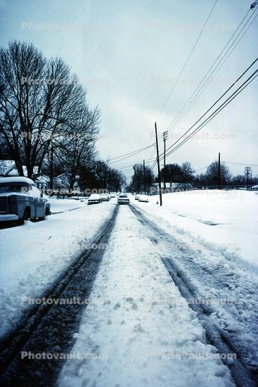 Snow, Ice, Cold, Street, Tracks, Winter