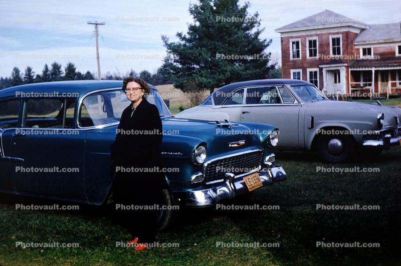 Woman, Chevy Belair, Car, automobile, vehicle, 1959, 1950s