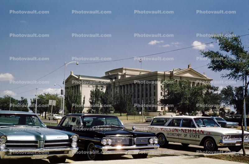 Nelson Newman Jr. Secretary of State, Pontiac Bonneville Sedan, Government Building, capitol, Cars, Automobiles, Vehicles, 1960s