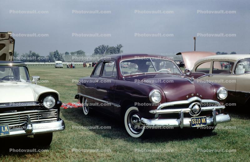 1950 Ford Custom Deluxe Coupe, two-door car, automobile, chrome grill, 1950s