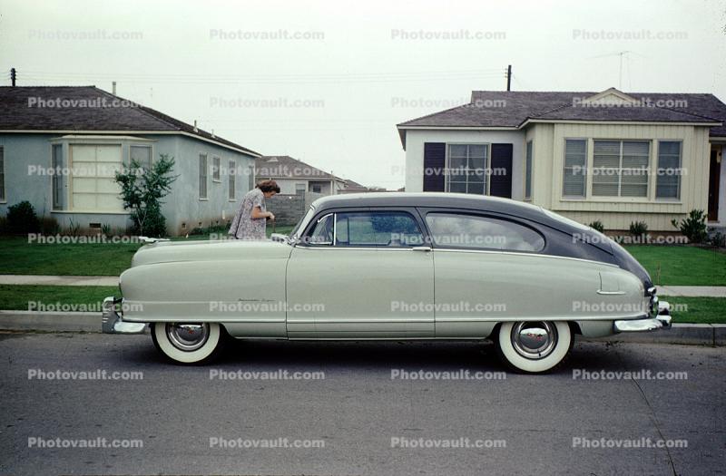 1949 Nash Ambassador Super, car, automobile, Suburbia, home, house, 1940s