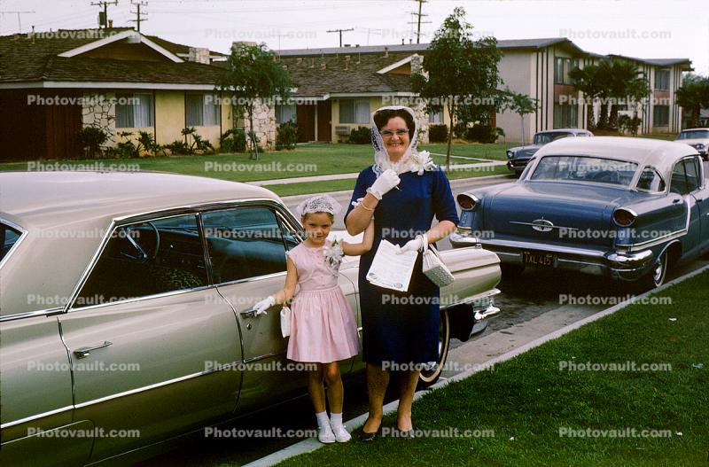 Daughter and Mother, Cadillac, Oldsmobile, Cars, April 1966, 1960s