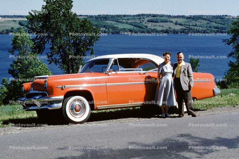 Annice and Hector, Ford Mercury, car, Dagmar Bumps, Canandaigua Lake, 1954, 1950s